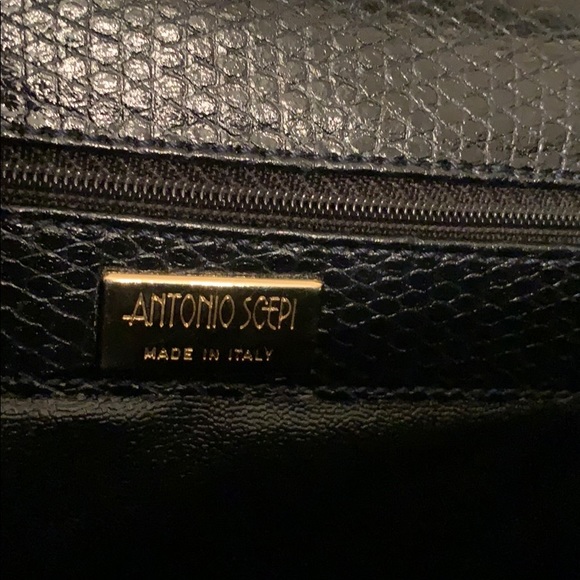 Antonio Scepi Blue Leather Satchel Made in Italy - Picture 9 of 13